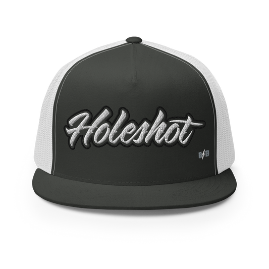 Holeshot – Black & White Trucker Hat