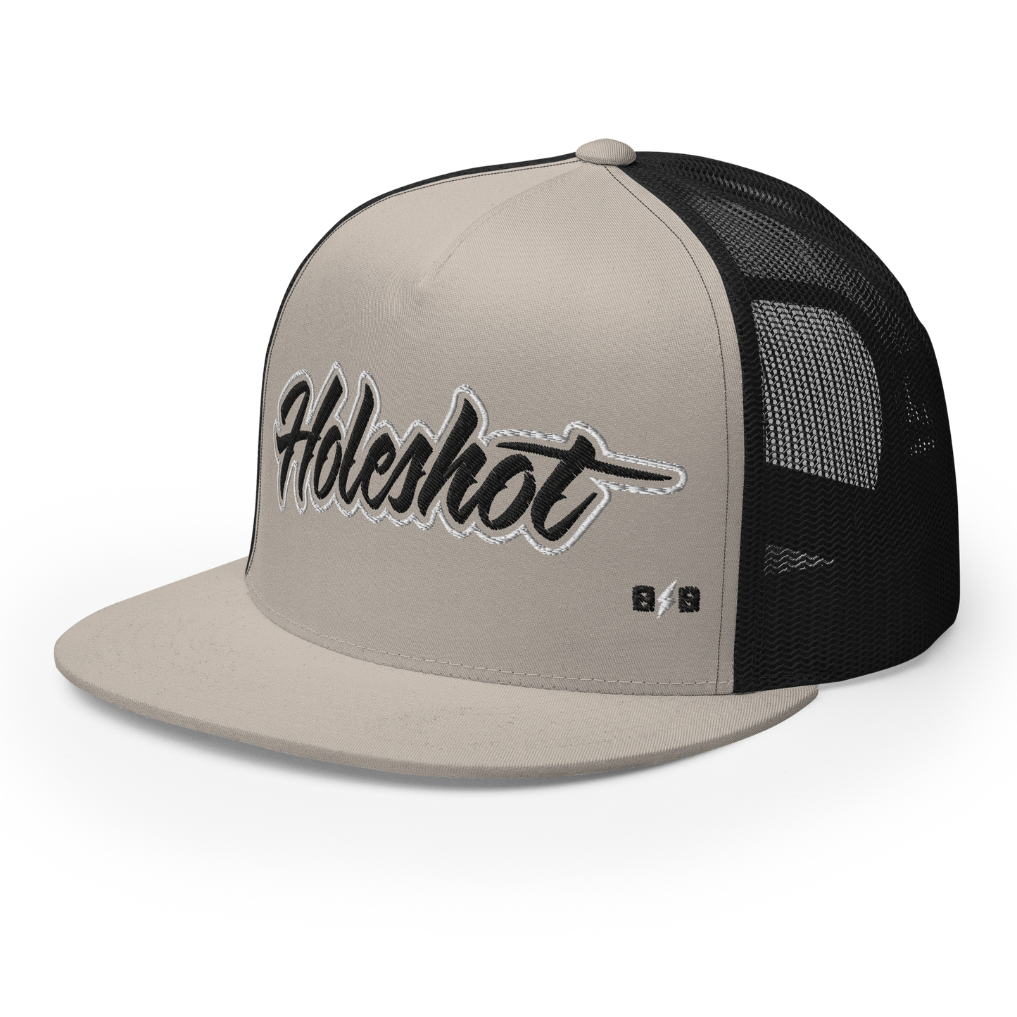 Holeshot – Silver & Black Trucker Hat