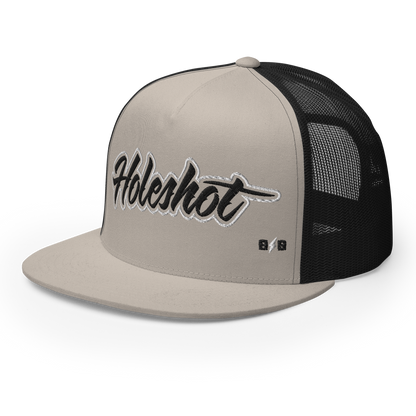 Holeshot – Silver & Black Trucker Hat