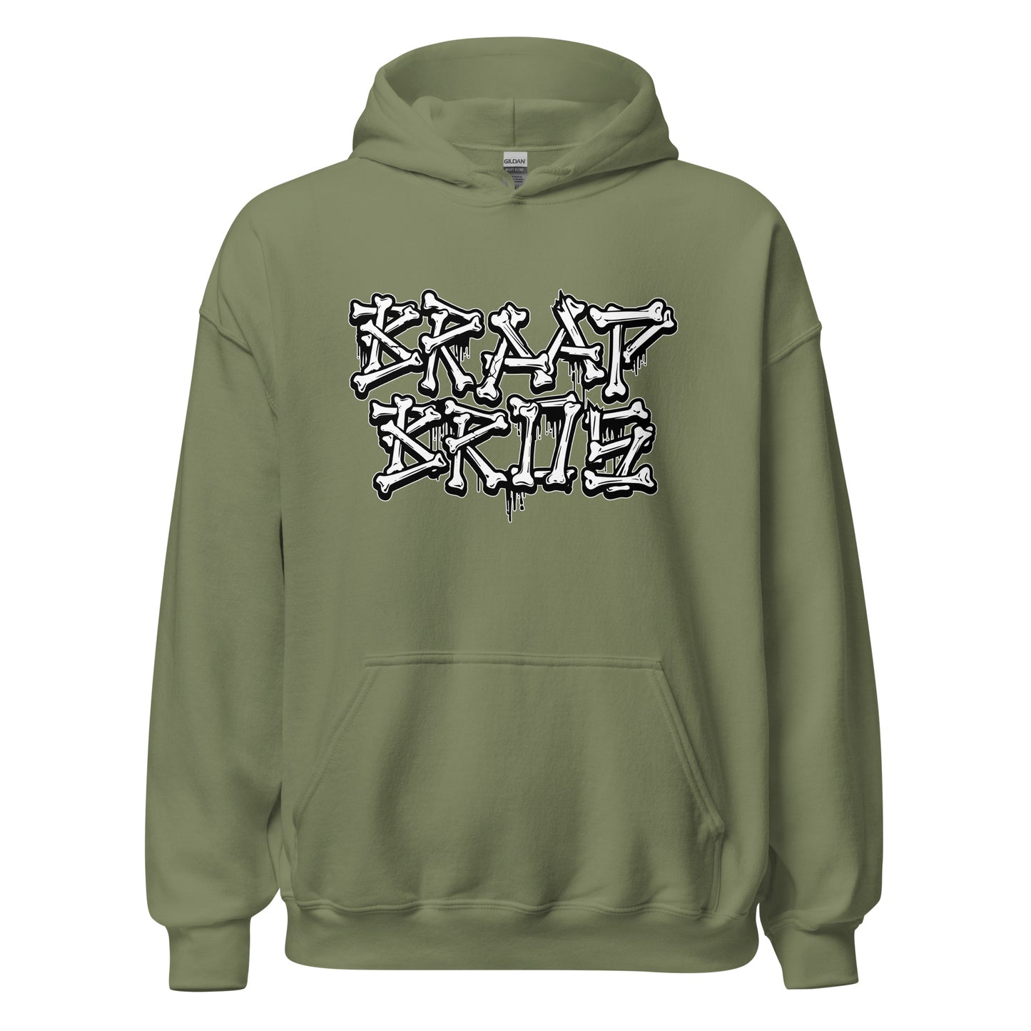 Braap Bros. 'Bones' – Military Green Hoodie