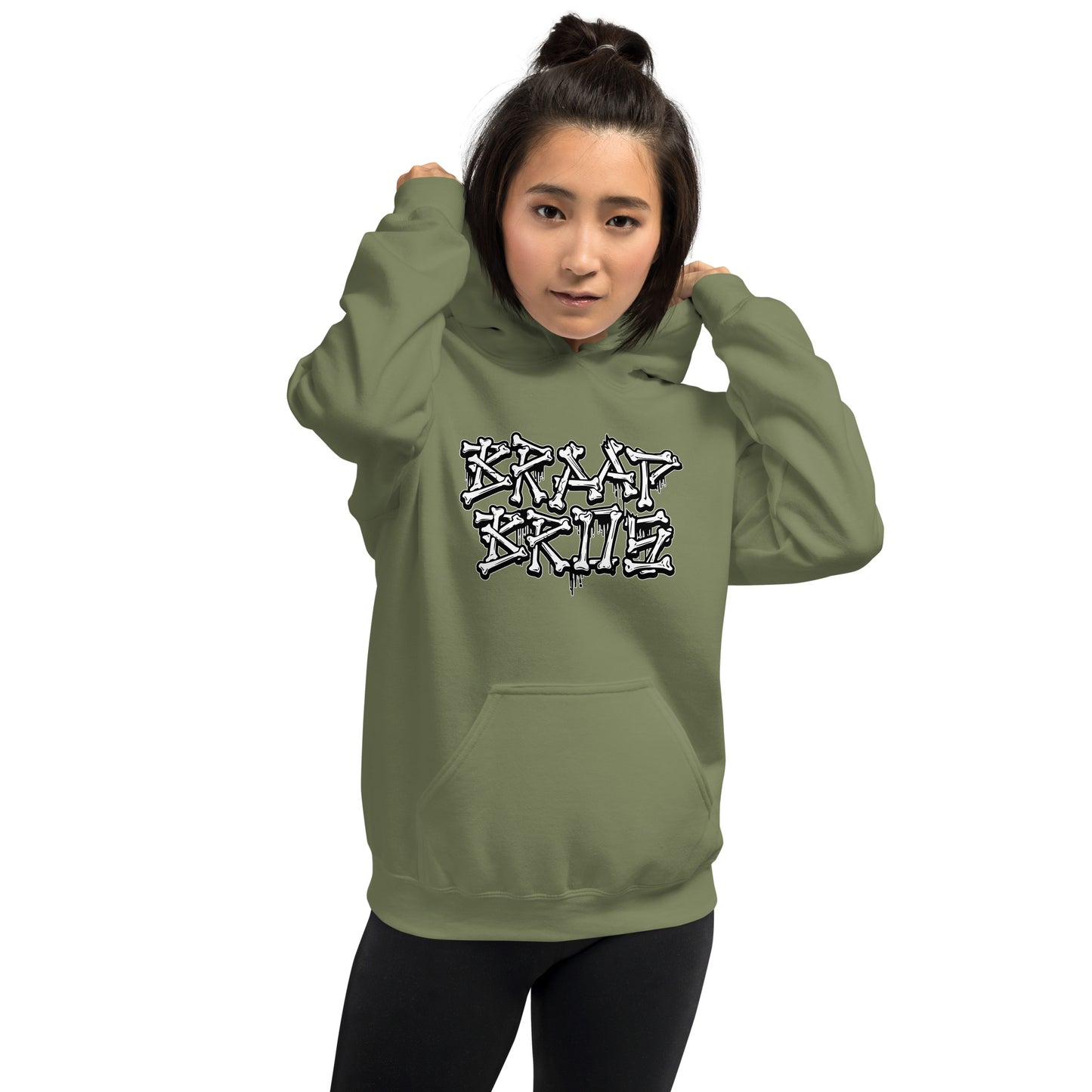 Braap Bros. 'Bones' – Military Green Hoodie