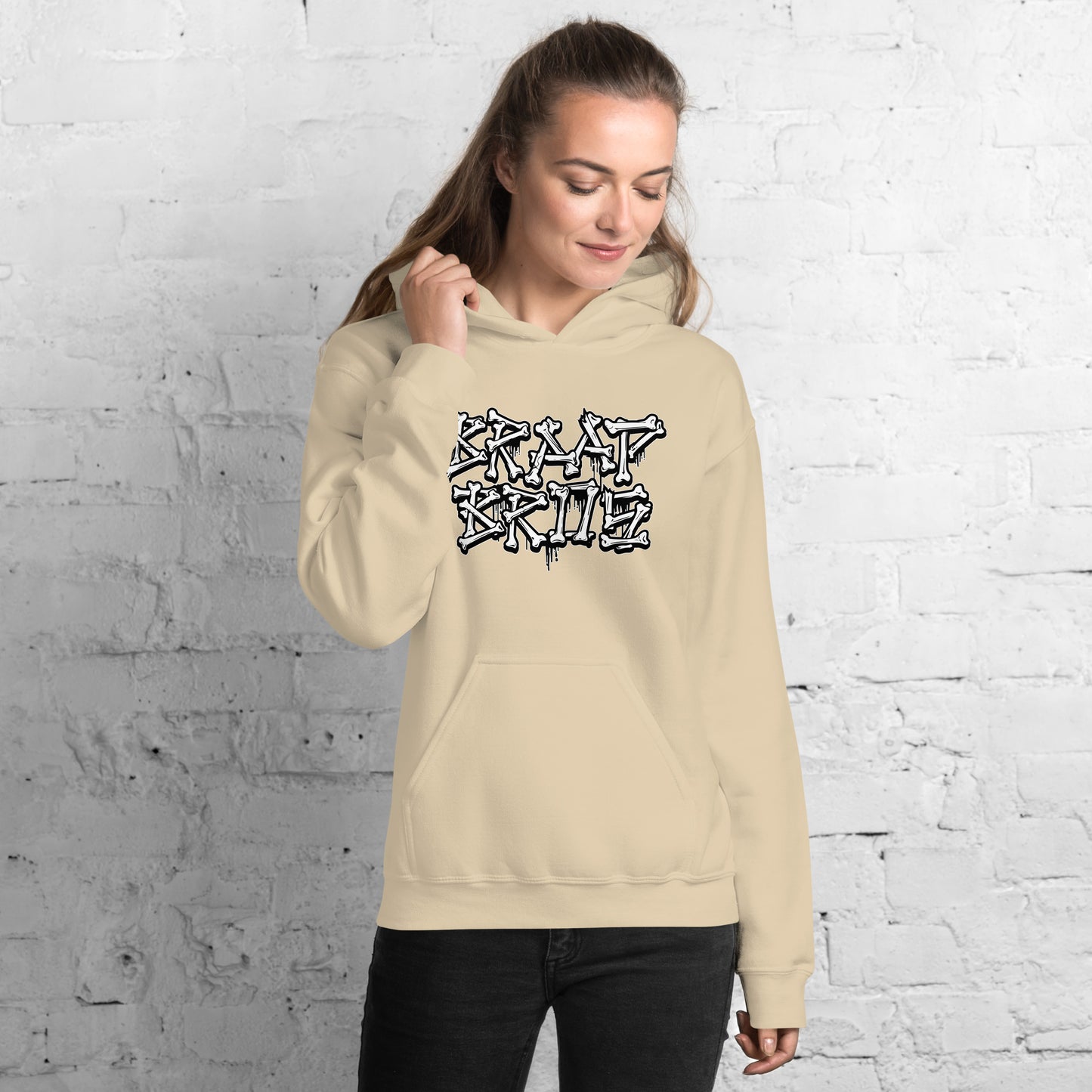 Braap Bros. 'Bones' – Sand Hoodie