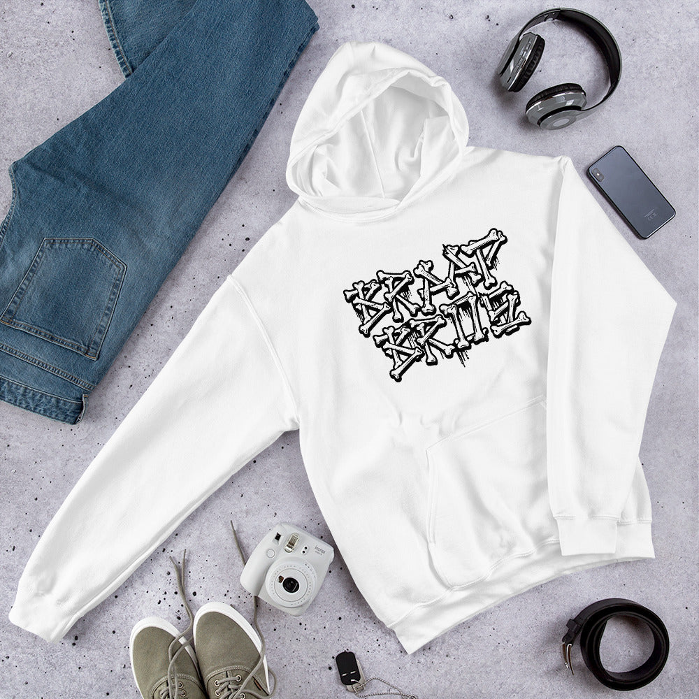 Braap Bros. 'Bones' – White Hoodie