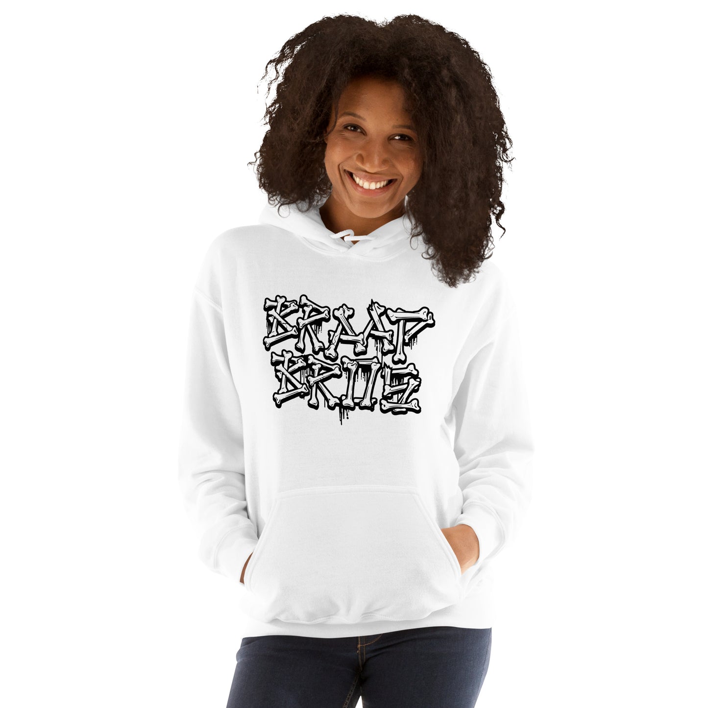 Braap Bros. 'Bones' – White Hoodie