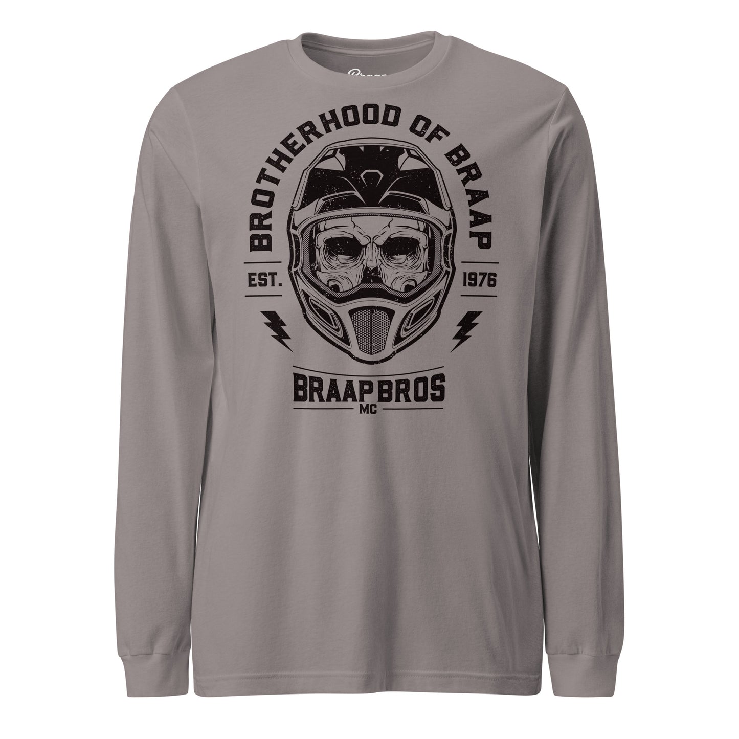 Skull and Helmet design on army grey sleeve shirt.